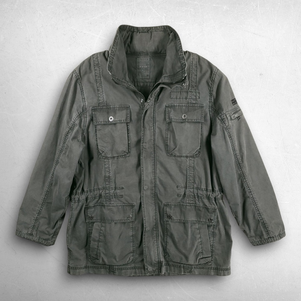 VTG Calvin Klein Military Field Jacket Men XL Green Gorpcore Streetwear Utility